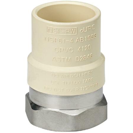 HOMEWERKS 541-12-12-B 0.50 in. Female Iron Pipe Thread Stainless Steel CPVC Transition Adapter 147318